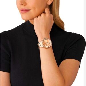 Authentic Michael Kors Rose Gold Rhinestone Wristwatch!  Barely worn!